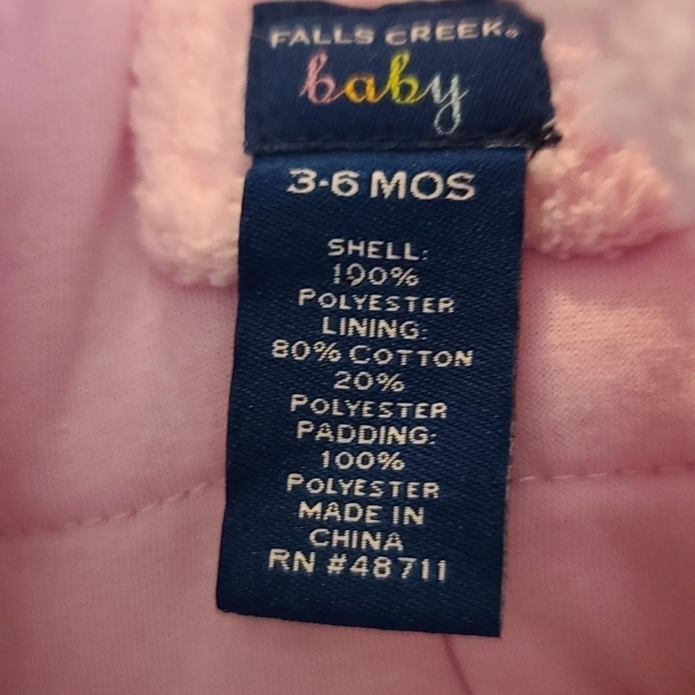 Falls Creek Baby NWT baby girl  winter zip up hooded‎ bunting 3-6 months